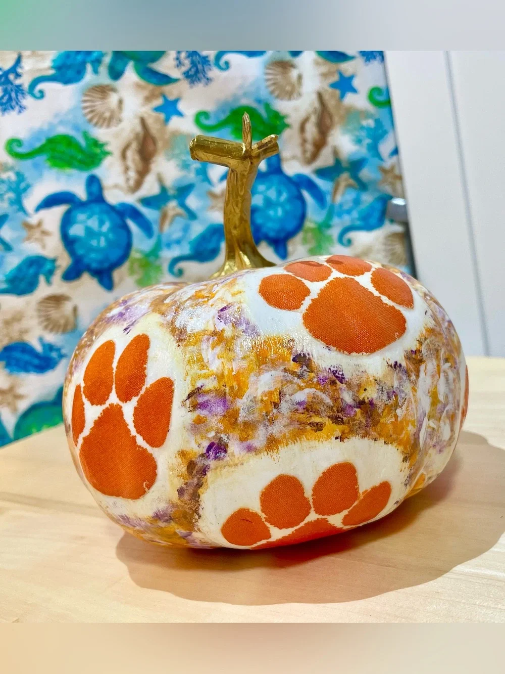 Clemson Themed Pumpkin